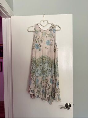 FREE PEOPLE Floral Sleeveless Sundress - Light Pink & Blue